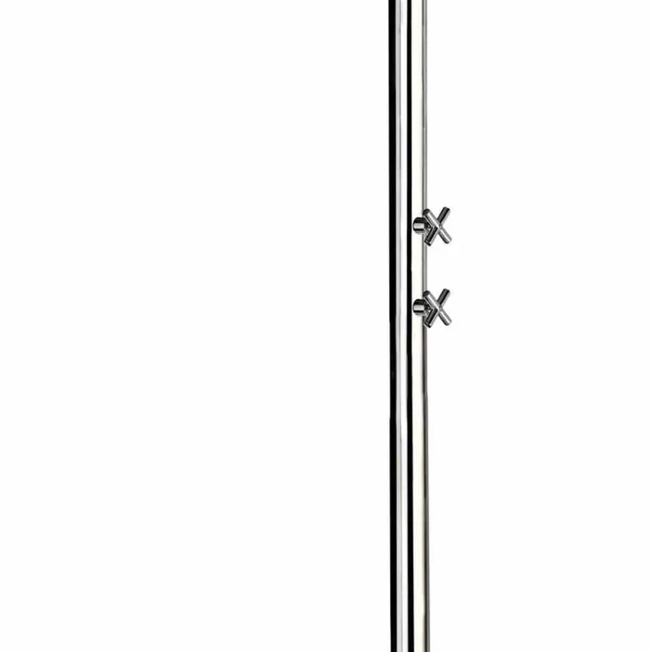 Outdoor shower in chromed stainless steel with foot washer Made in Italy - Modeo Viadurini