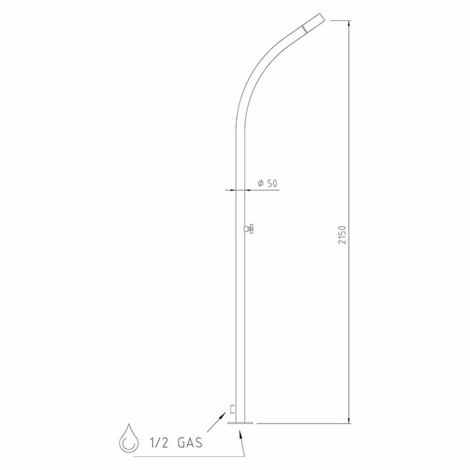 Garden shower with built-in stainless steel shower head Made in Italy - Yuki Viadurini