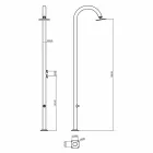 Chromed Stainless Steel Garden Shower with Foot Wash Made in Italy - Marlen Viadurini