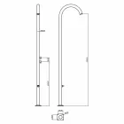 Chromed Stainless Steel Garden Shower with Foot Wash Made in Italy - Marlen Viadurini