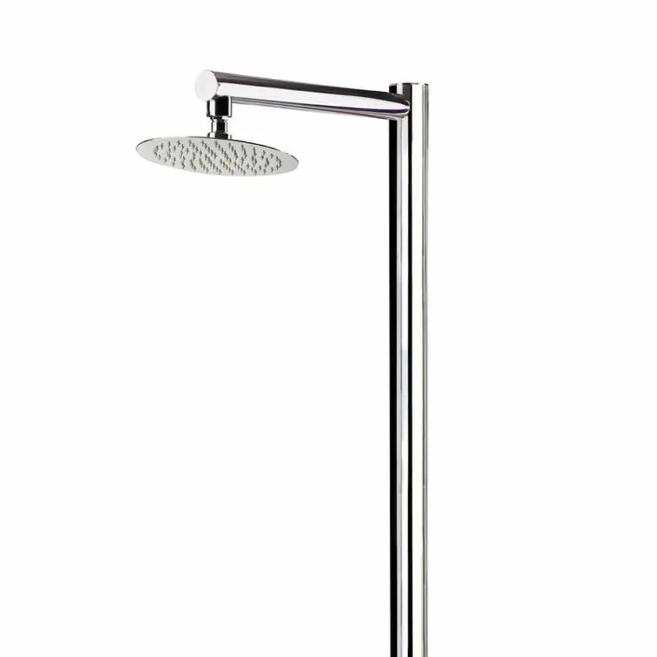 Outdoor Shower in Chromed Stainless Steel with Mixer Made in Italy - Modeo Viadurini