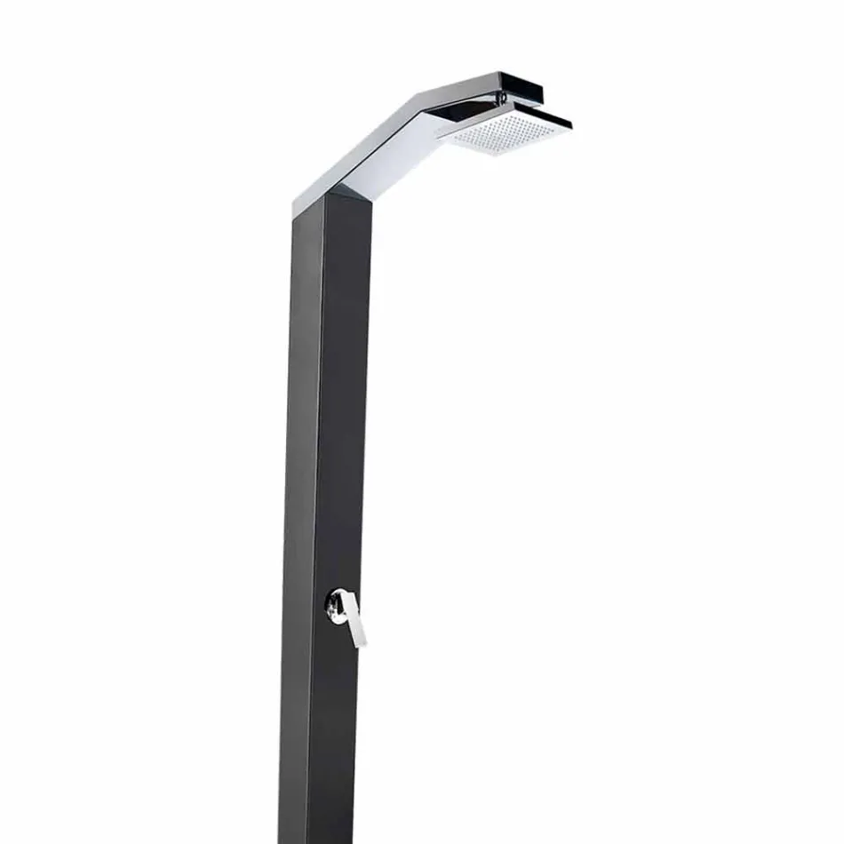 Solar Garden Shower in Black Painted Stainless Steel Made in Italy - Werner Viadurini