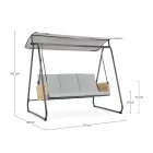 3-seater outdoor swing in steel and polyrattan armrests - Settle Viadurini