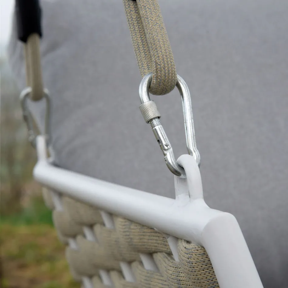 Aluminium Garden Swing and Seat with Water Repellent Cushions - Beach Viadurini