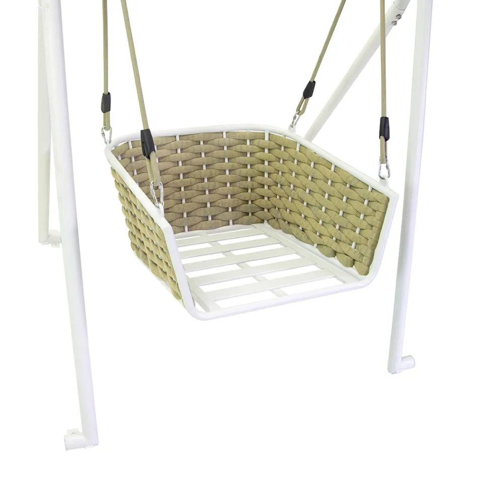 Aluminium Garden Swing and Seat with Water Repellent Cushions - Beach Viadurini