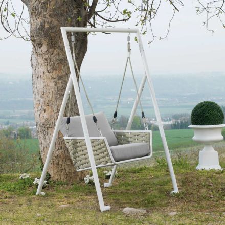 Aluminium Garden Swing and Seat with Water Repellent Cushions - Beach Viadurini
