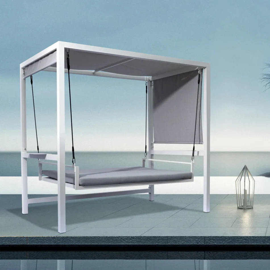 Suspended Garden Swing Made of Painted Aluminium - Broccard Viadurini