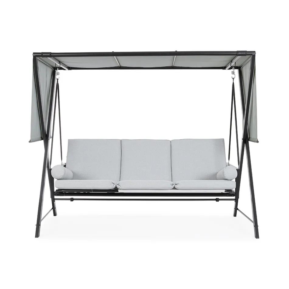 Swing Convertible into a Bed for the Garden in Steel and Fabric - Recall  Viadurini