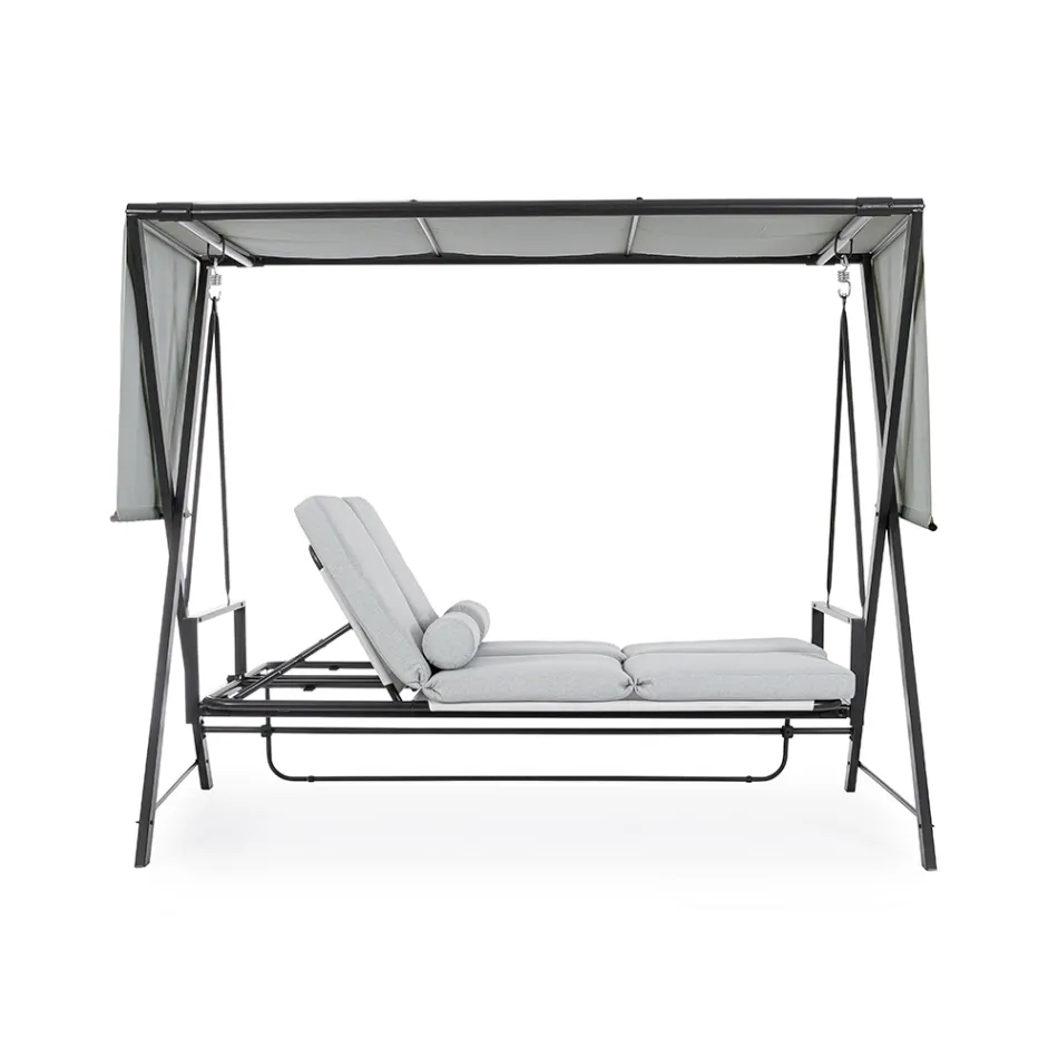 Swing Convertible into a Bed for the Garden in Steel and Fabric - Recall  Viadurini
