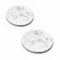 Two Coasters in White and Grey Marble with Cork Made in Italy - Jessa