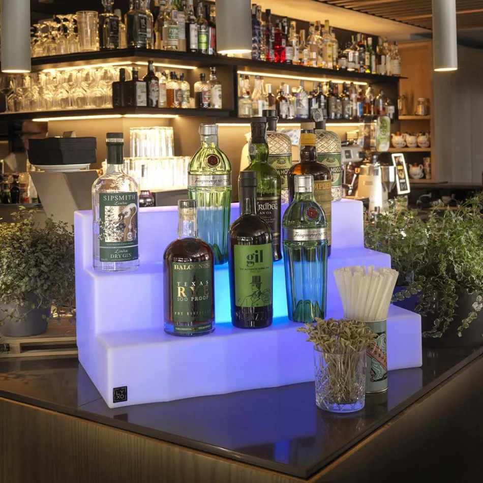 Bottle Exhibitor with Three Steps Made in Italy - Capo Viadurini