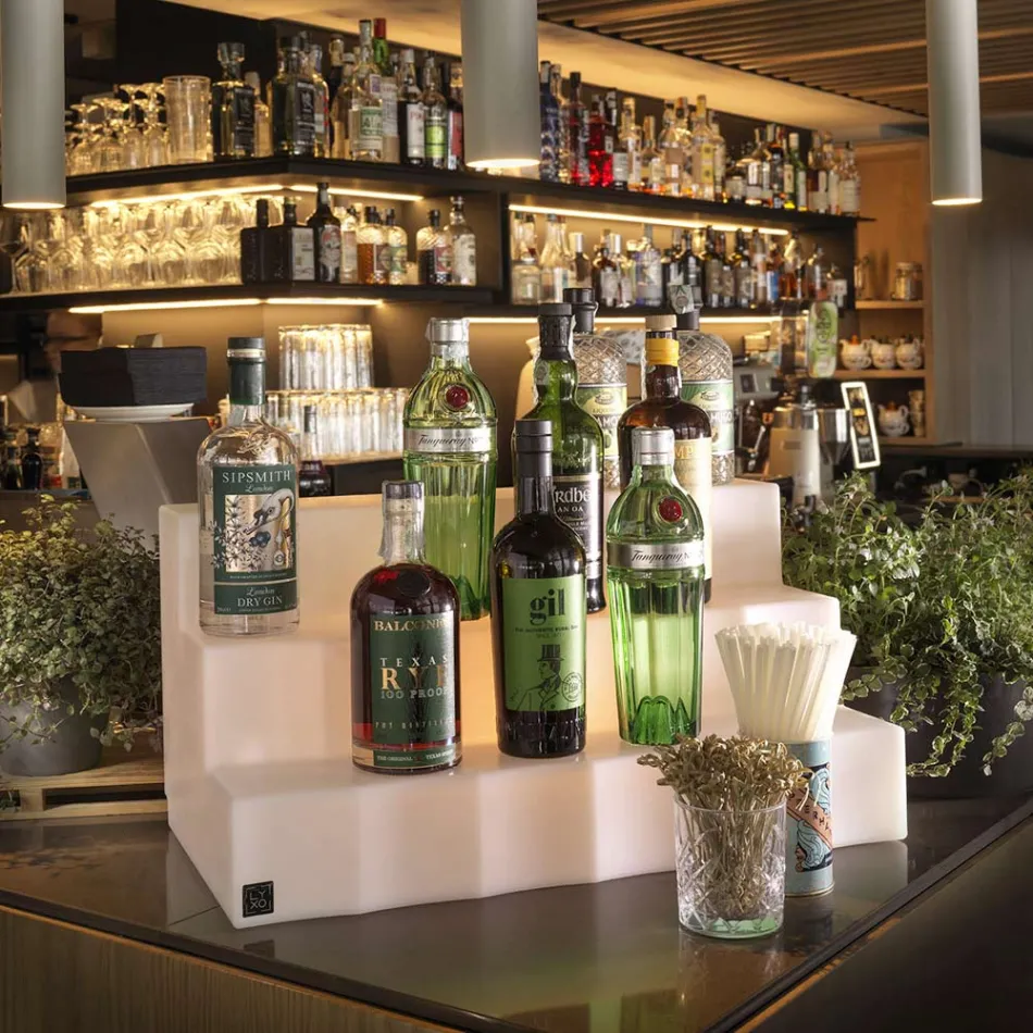 Bottle Exhibitor with Three Steps Made in Italy - Capo Viadurini