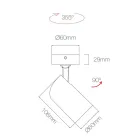 Adjustable Ceiling Light in White Aluminium, 4 Pieces - Lazzaro Viadurini