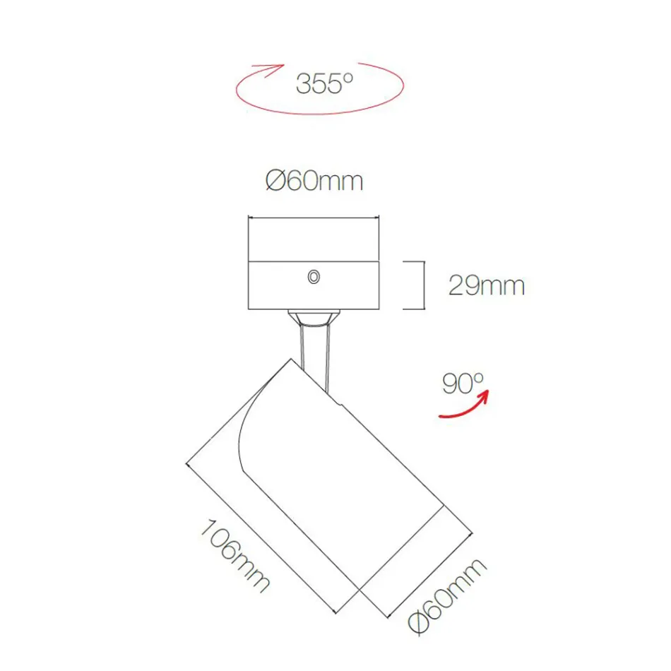 Adjustable Ceiling Light in White Aluminium, 4 Pieces - Lazzaro Viadurini