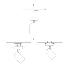 Adjustable Ceiling Light in White Aluminium, 4 Pieces - Lazzaro Viadurini