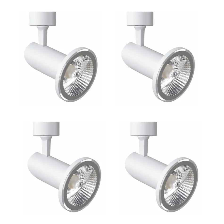 Adjustable Ceiling Light in White Aluminium, 4 Pieces - Lazzaro Viadurini