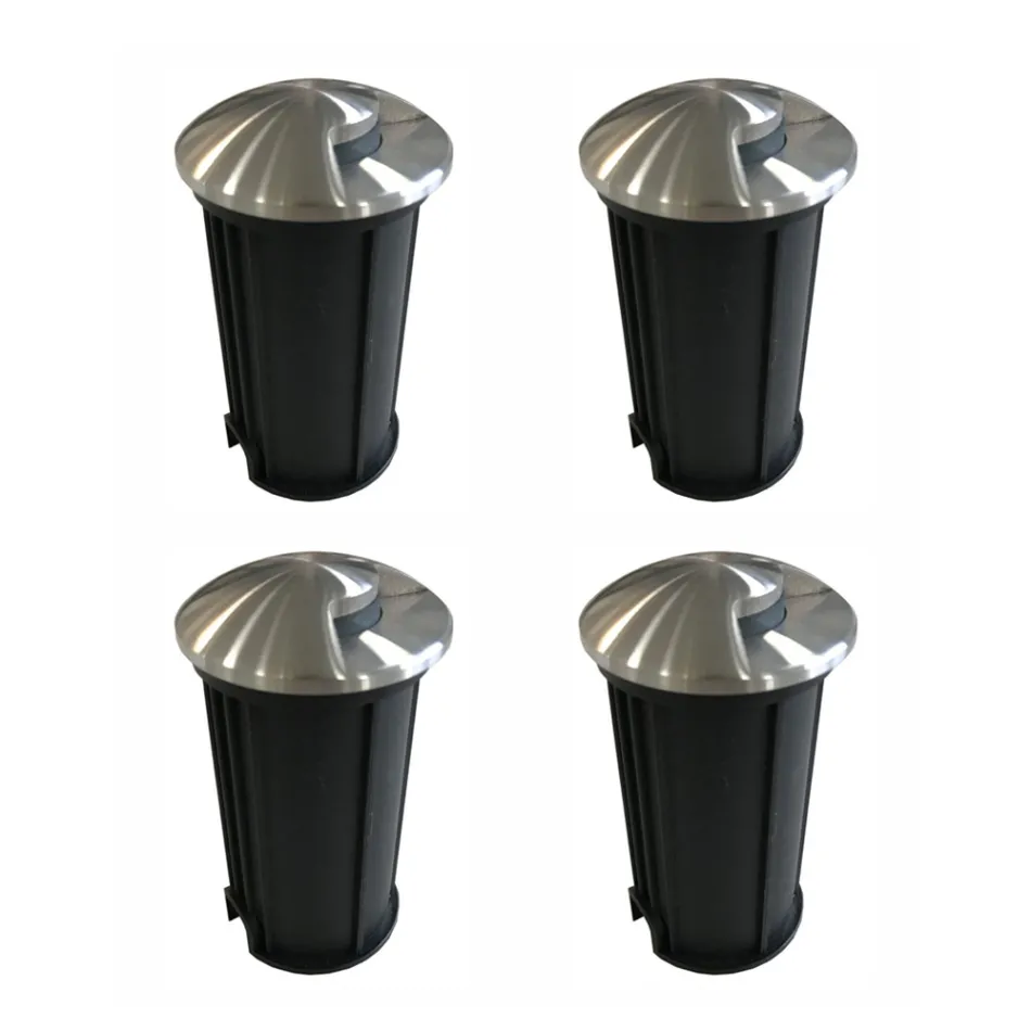 2W Round Led Spotlight for Outdoor in Stainless Steel, 4 Pieces - Mayor Viadurini