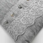 Italian Luxury Sinergia Lace Grey Linen Bed Pillowcase - Stego Viadurini