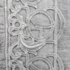 Italian Luxury Sinergia Lace Grey Linen Bed Pillowcase - Stego Viadurini