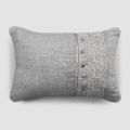 Bed Cushions Pillowcase in Grey Linen with Italian Luxury Synergy Lace - Stego