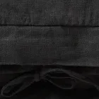 Square Cushion Cover in Black Heavy Linen and Laces Made in Italy - Matero Viadurini