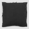 Square Pillow Case in Heavy Black Linen and Laces Made in Italy - Matero