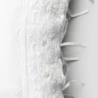 Linen Pillowcase with White Lace for Luxury Design Bed Made in Italy - Kiss Viadurini