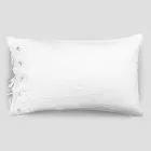Linen Pillowcase with White Lace for Luxury Design Bed Made in Italy - Kiss Viadurini