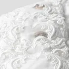 Linen Pillowcase with White Lace for Luxury Design Bed Made in Italy - Kiss Viadurini