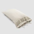 Linen Pillowcase with Poema Lace and Butter or Black Laces Made in Italy - Masone