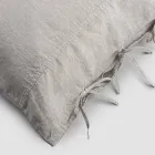 Chalk or Retro Light Linen Pillowcase with Square Design Ties - Prisco Viadurini