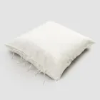 Chalk or Retro Light Linen Pillowcase with Square Design Ties - Prisco Viadurini