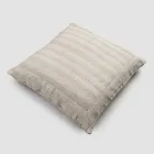 Square Pillowcase in Chalk Linen or Retro Decoration with Sphere Embroidery and Frame - Elbow Viadurini