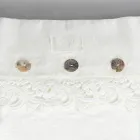 Square Pillowcase in Dusty or Retro Linen with Buttons and Armonia Lace - Logos Viadurini