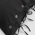 Rectangular Bed Pillowcase in White or Black Linen with Buttons and Laces - Agora Viadurini