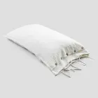Rectangular Bed Pillowcase in White or Black Linen with Buttons and Laces - Agora Viadurini