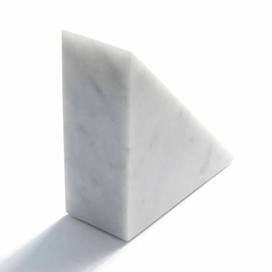 Modern White Carrara Marble Bookend Made in Italy - Tria Viadurini