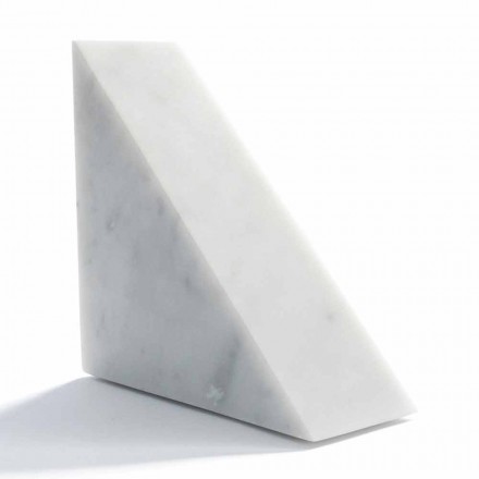 Modern White Carrara Marble Bookend Made in Italy - Tria Viadurini
