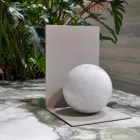 Metal Bookend with Marble Sphere Made in Italy - Akira Viadurini