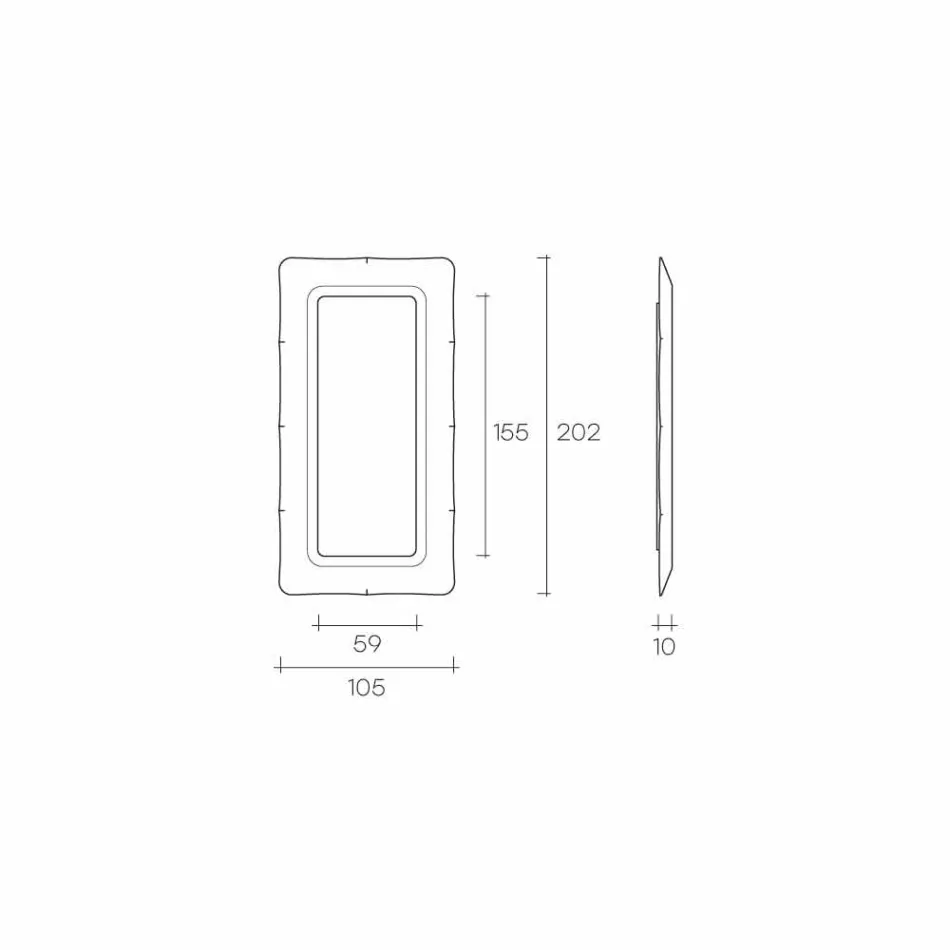 Fiam Italia Dorian floor / wall mirror 202x105cm made in Italy Viadurini