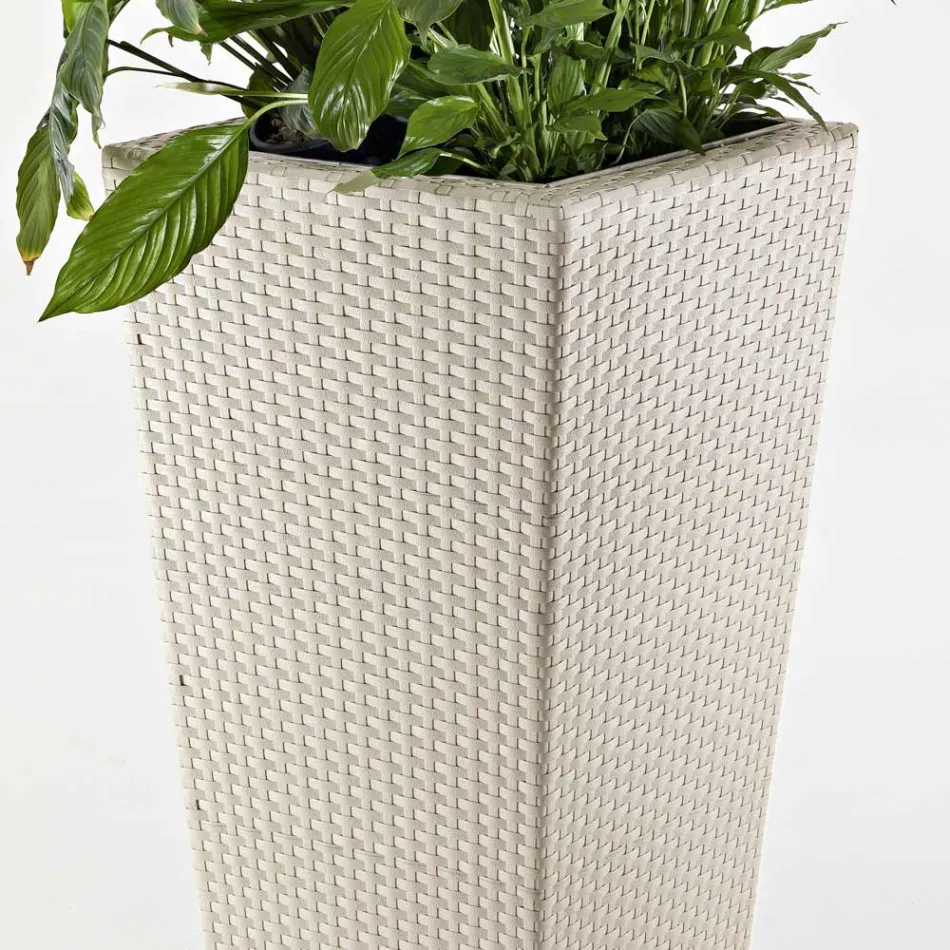 Outdoor Flower Pot Holder in Hand Woven Polyrattan - Experia Viadurini