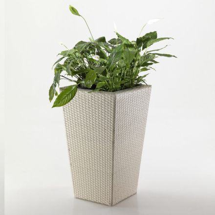 Outdoor Flower Pot Holder in Hand Woven Polyrattan - Experia Viadurini