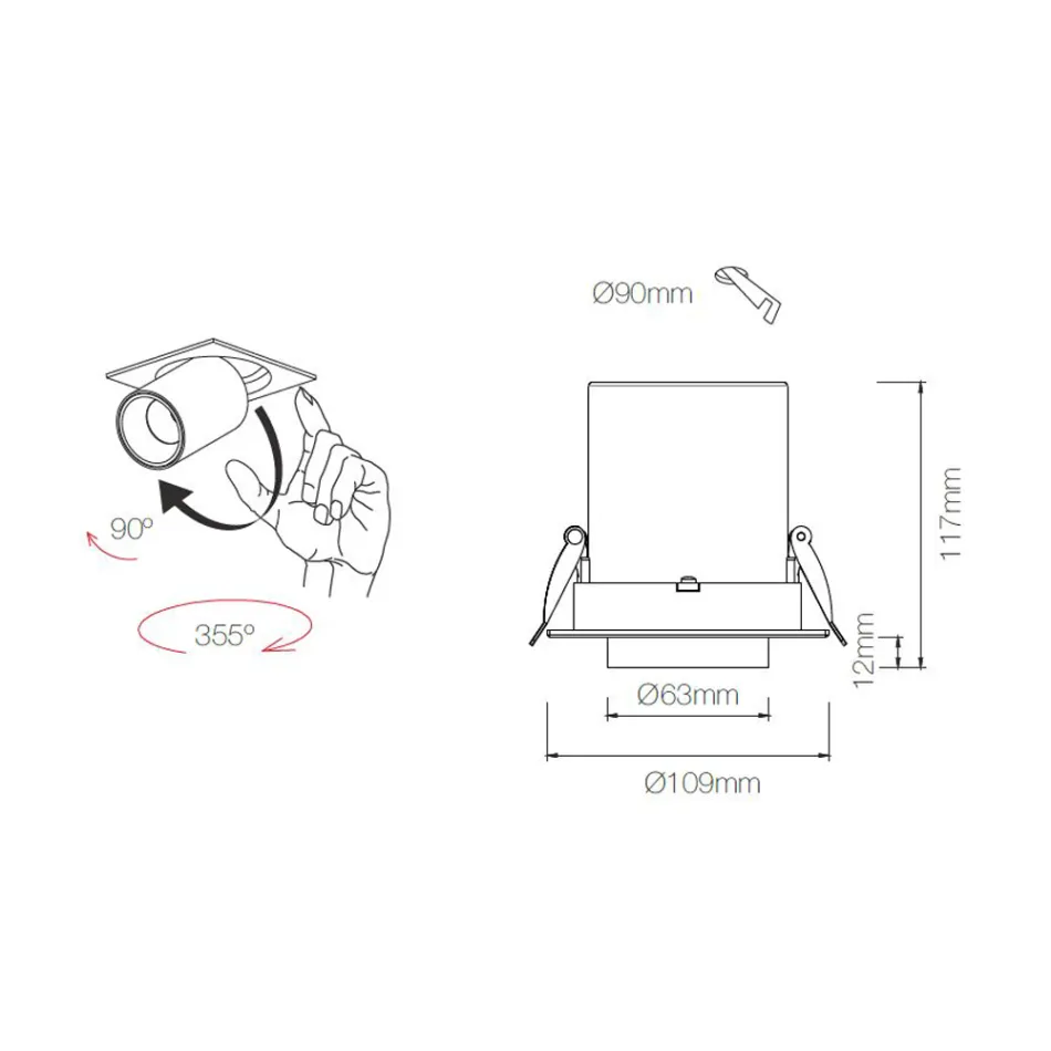 Photoprojector Led recessed ceiling light for interiors in aluminium - Etruscan Viadurini