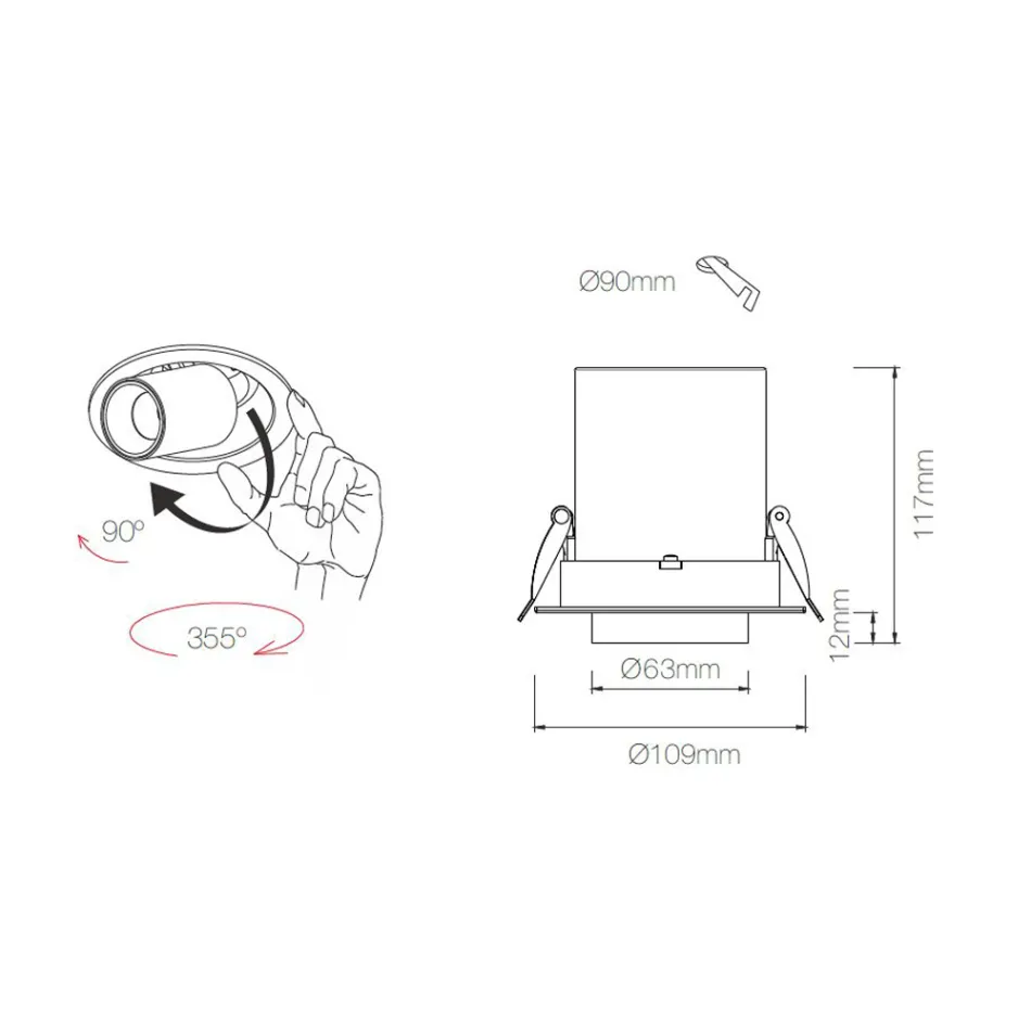 Photoprojector Indoor Adjustable Led Ceiling Light in Aluminium - Etruscan Viadurini