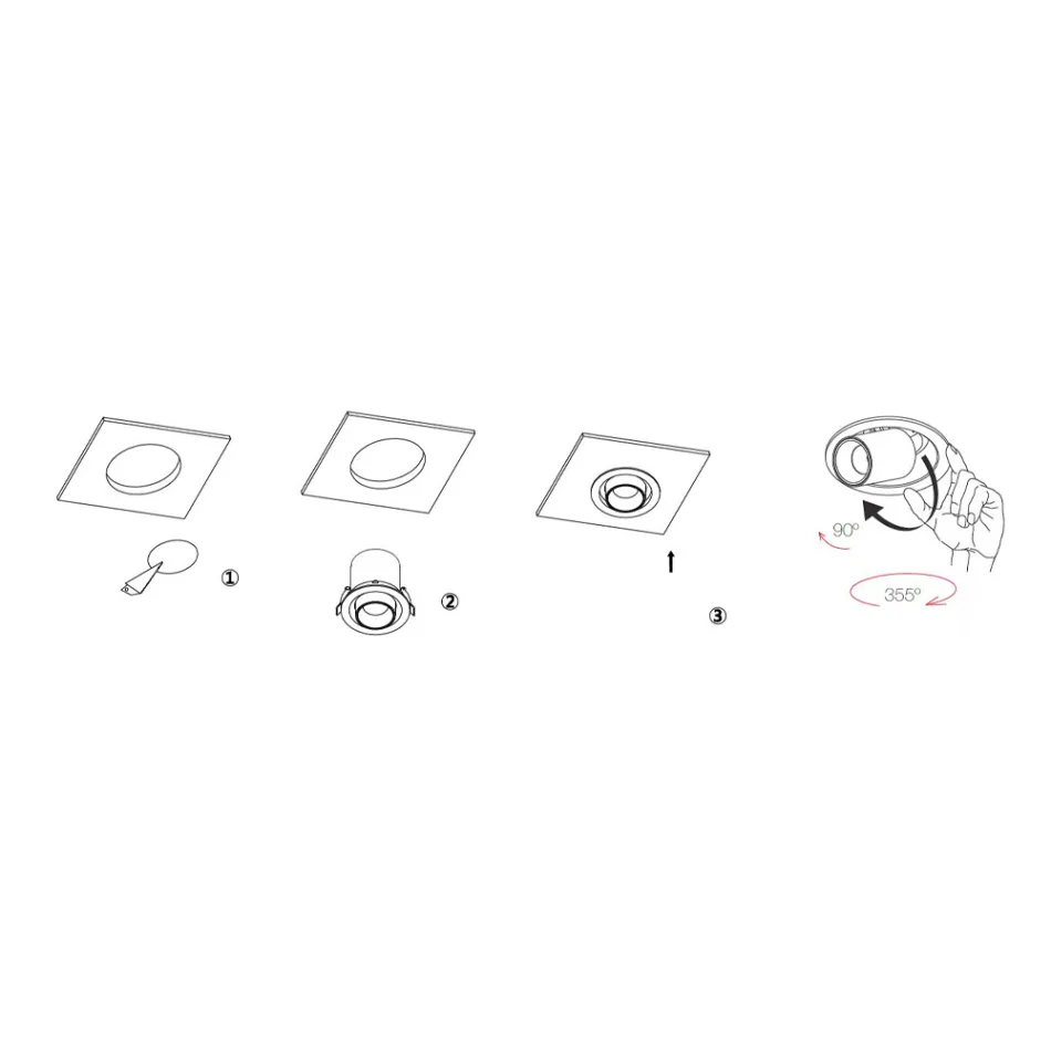 Photoprojector Adjustable Led Ceiling Light in Aluminium 4 Pieces - Etruscan Viadurini