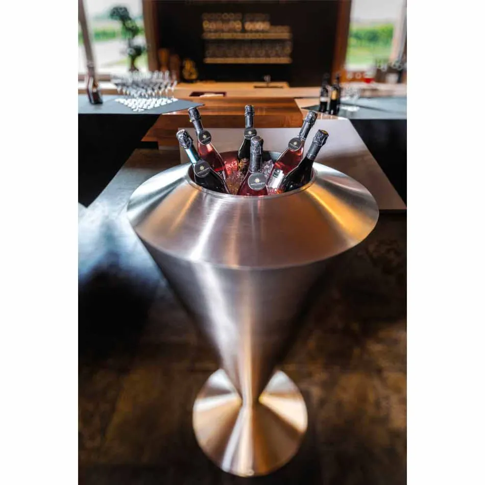 Modern Floor Frappeuse in Steel Satin Finish Made in Italy - Astana Viadurini