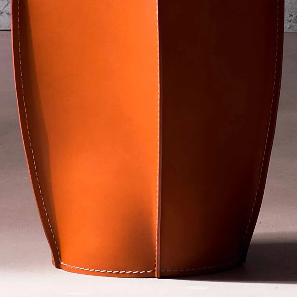 Design wastepaper box in regenerated Poligiono leather, made in Italy Viadurini