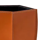 Design wastepaper box in regenerated Poligiono leather, made in Italy Viadurini