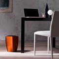 Design wastepaper box in regenerated Poligiono leather, made in Italy