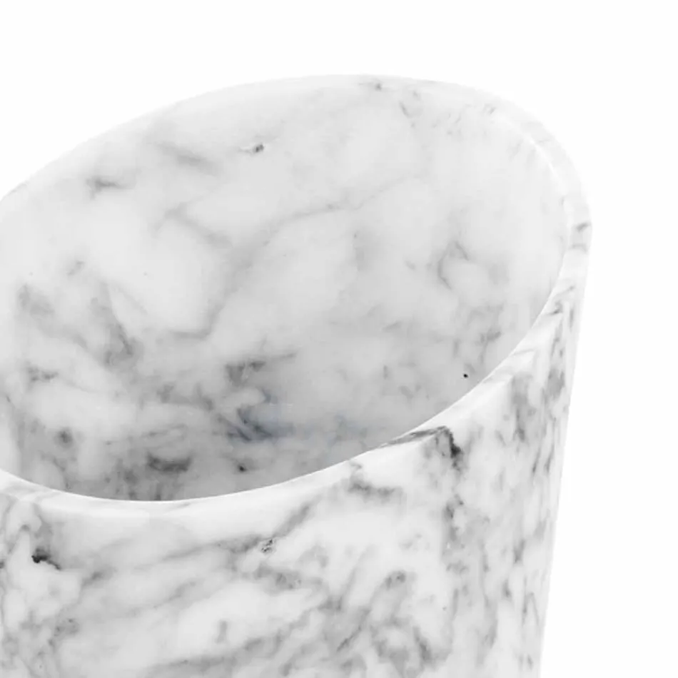 Wine or Champagne Glacette in White Carrara Marble Made in Italy - Ciotti Viadurini